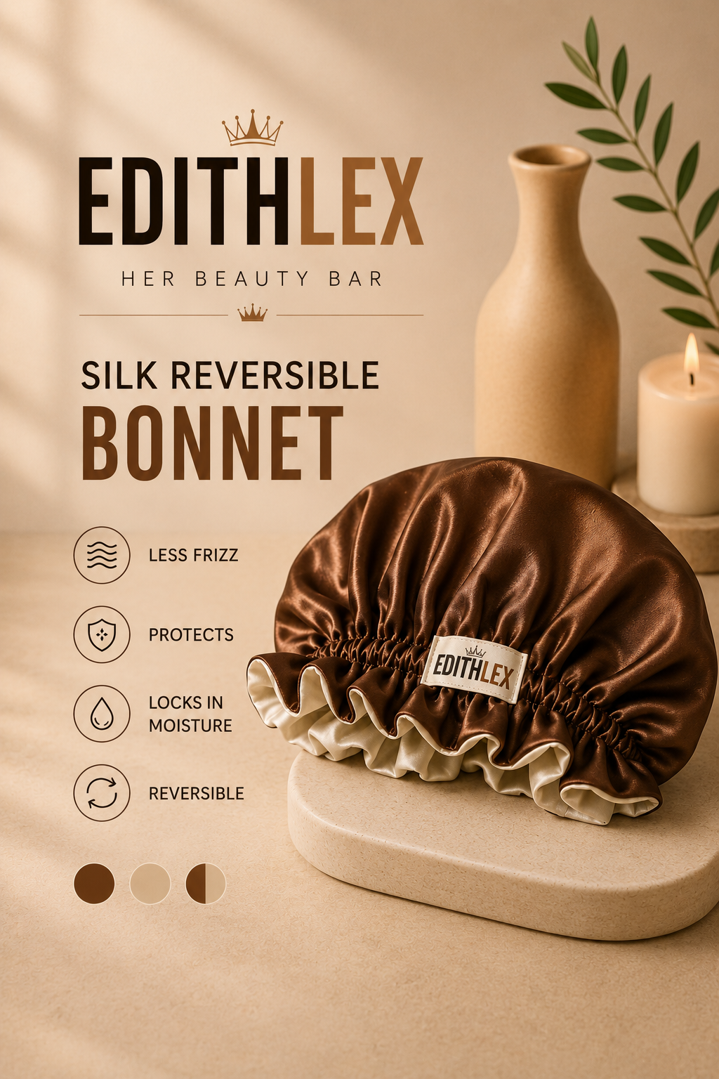 SILK REVERSIBLE EDITHLEX BONNET